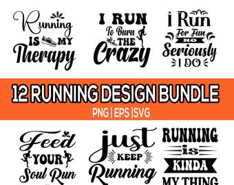 Running SVG Design Bundle, T-Shirt Clipart (Digital Download)
