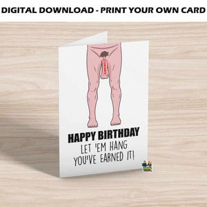 Birthday Card, Rude, Adults Only, Funny, NSFW, Printable, Digital Download, Inappropriate, Humour