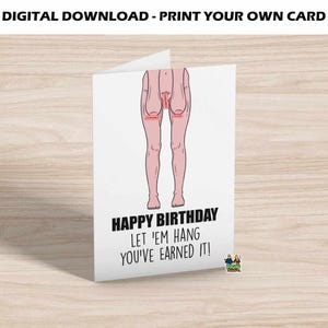 Birthday Card, Rude, Adults Only, Funny, NSFW, Printable, Digital Download, Inappropriate, Humour