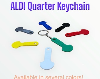 Llavero extraíble ALDI para carrito de la compra - Llavero de regalo ALDI para carrito de la compra. Portamonedas ALDI. Llavero con ficha para carrito.