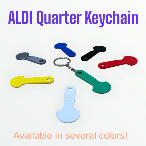 ALDI REMOVABLE Quarter Keychain for Shopping Cart - Aldi Quarter Keeper Gift ALDI Cart Key Coin Holder Cart Key Cart Token Key Chain