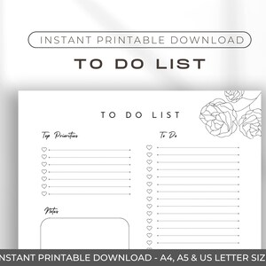 Simple to Do List Template - Etsy