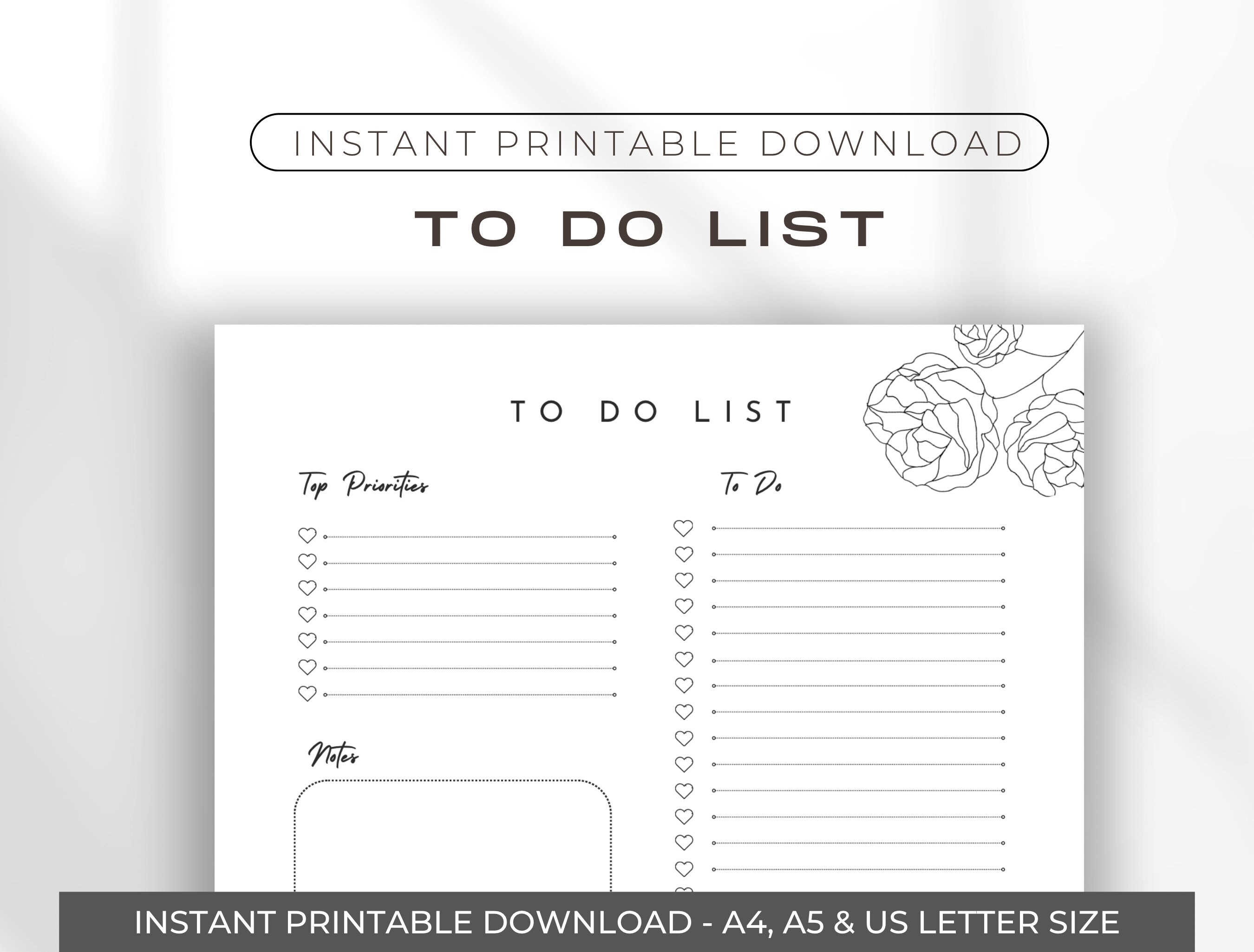 Simple to Do List Template - Etsy