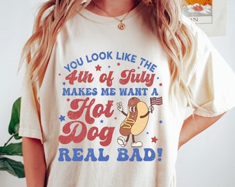 Funny 4th of July Hot Dog Shirt - Independence Day Tee