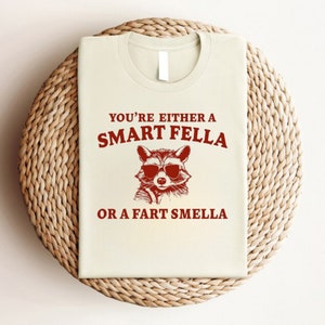 Are You A Smart Fella Or Fart Smella? Weird T Shirt, Meme T Shirt, Trash Panda T Shirt, Unisex, Funny Sweatshirt, Gift For Him, Gift For Her