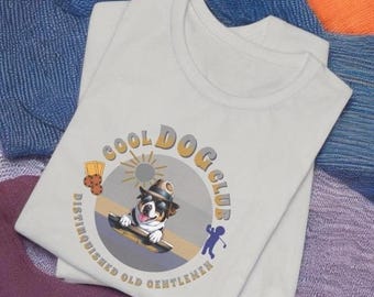 Cool Dog Unisex Tee Club T-shirt Casual Graphic Tee Fathers Day Gift for Pet Lovers Fun Dad&#39;s T-shirt