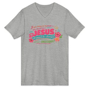Summer Style Christian Tshirt Women Faith Design Vneck Cut Floral Pattern Hallelujah Message Religious Apparel Casual Church Wear Comfortable Fit Soft Fabric Lightweight Cotton Blend Mom Gift Jesus Inspired Clothing Spiritual Message Daily