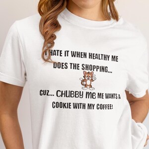 Best Friend T-shirt Gift for Cat Owners, Foodie Quote Shirt, Animal Lover Gift, Tea and Cookies Cute Graphic Unisex  Tee