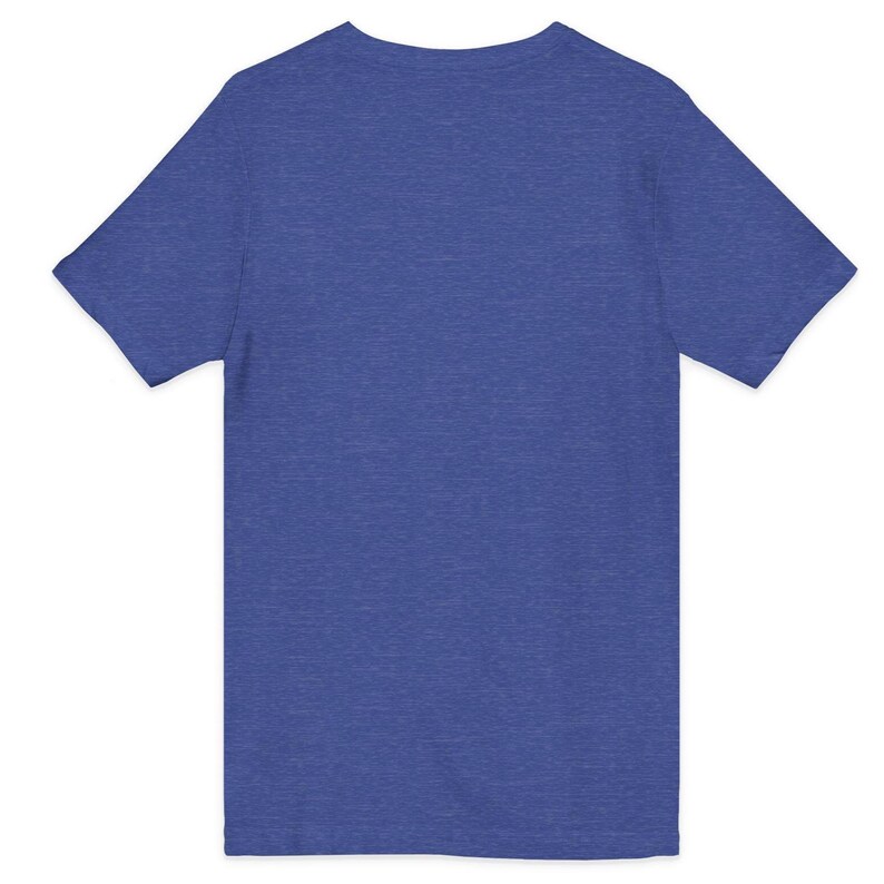 Puede incluir: Una camiseta de manga corta en un color azul real jaspeado s&oacute;lido. La prenda presenta un cuello redondo cl&aacute;sico y un dobladillo recto, mostrando un dise&ntilde;o simple y sin adornos con una textura de tela consistente en toda la pieza.