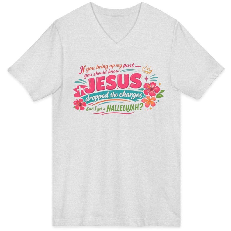 Mom Gift Christian Apparel Women Faith Shirt Vneck Design Floral Pattern Hallelujah Message Tee Casual Church Wear Religious Clothing Comfortable Fit Soft Fabric Lightweight Cotton Blend Summer Style Jesus Inspired Message Spiritual Gift