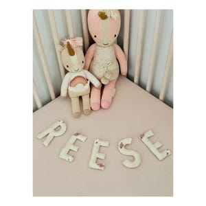 Custom name felt banner, flower name banner, felt name, felt name garland, baby girl nursery decor, nursery decor, baby shower felt banner