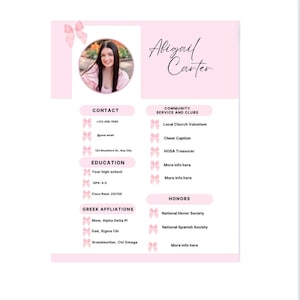 Plantilla de carta de recomendación y currículum de hermandad personalizable