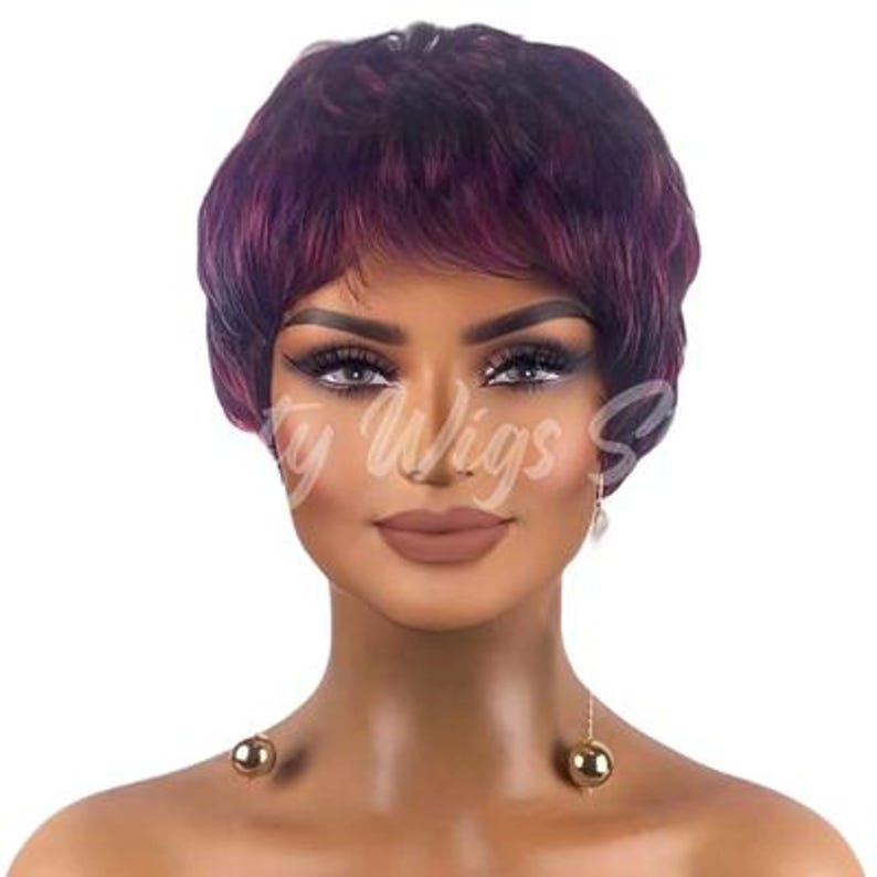 Perruque Synthétique Femme Brun Court Bouclé Avec Frange - 25cm + 4 Bonnets