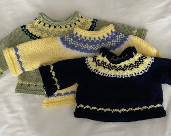 Hand Knit Baby Toddler Sweater