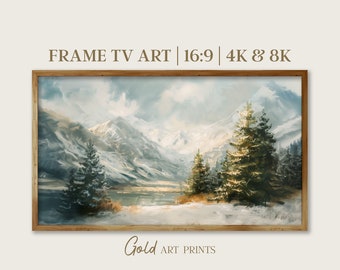 Samsung Frame TV Art Download PaintingMajestic Alpine Serenity Painting Vintage Landscape Country Field Digital Download 4K 8K | gap24042