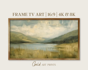 Moody Green Valley Landscape Art Print for Samsung Frame TV (Digital Download)