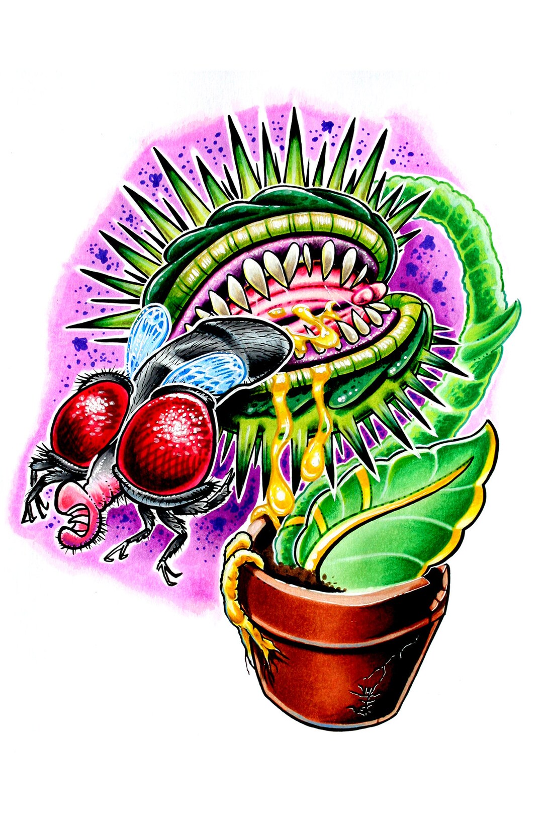 P.nis Fly Trap Print, Artwork, Adult - Etsy