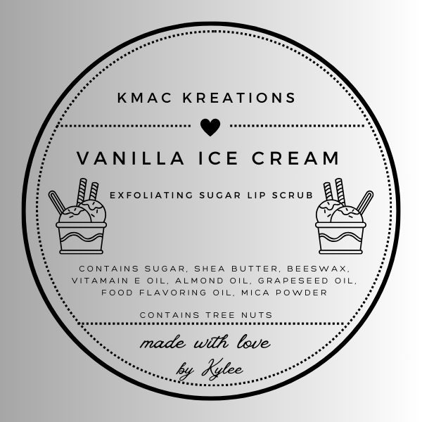 Sugar Lip Scrub Vanilla Ice Cream Exfoliating Sugar Scrub Moisturizing