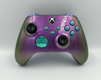 Mando para Xbox Series X/S y PC "Camaleón" morado, rosa y verde con diseño personalizado