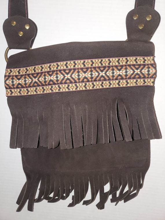 Vintage Leather Native American Handmade Satchel … - image 5