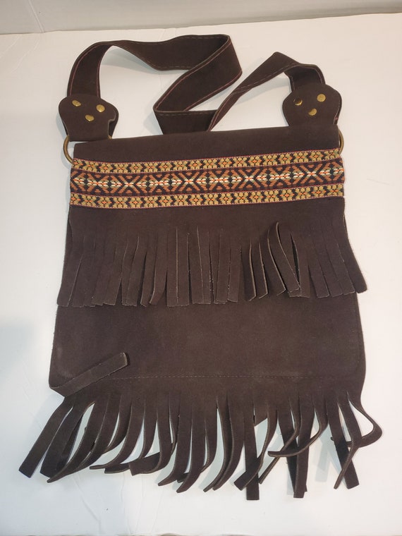Vintage Leather Native American Handmade Satchel … - image 1