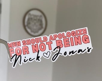 Jonas | favorite Jonas | men should apologize | Water bottle Laptop sticker | Jonas sticker | Dishwasher safe | Vinyl Sticker