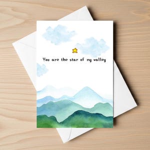 You are the star of my valley card | Any occasion card | Stardew valley card | Valentines card | unique gift | love card | gamer love card