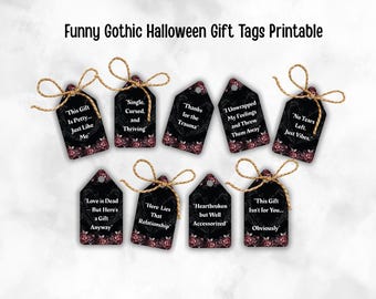 Printable Funny Gothic Breakup Gift Tags, Dark Humor Tags for Petty Gifts  Anti Love  Sarcastic, Single  And Heartbroken Vibes