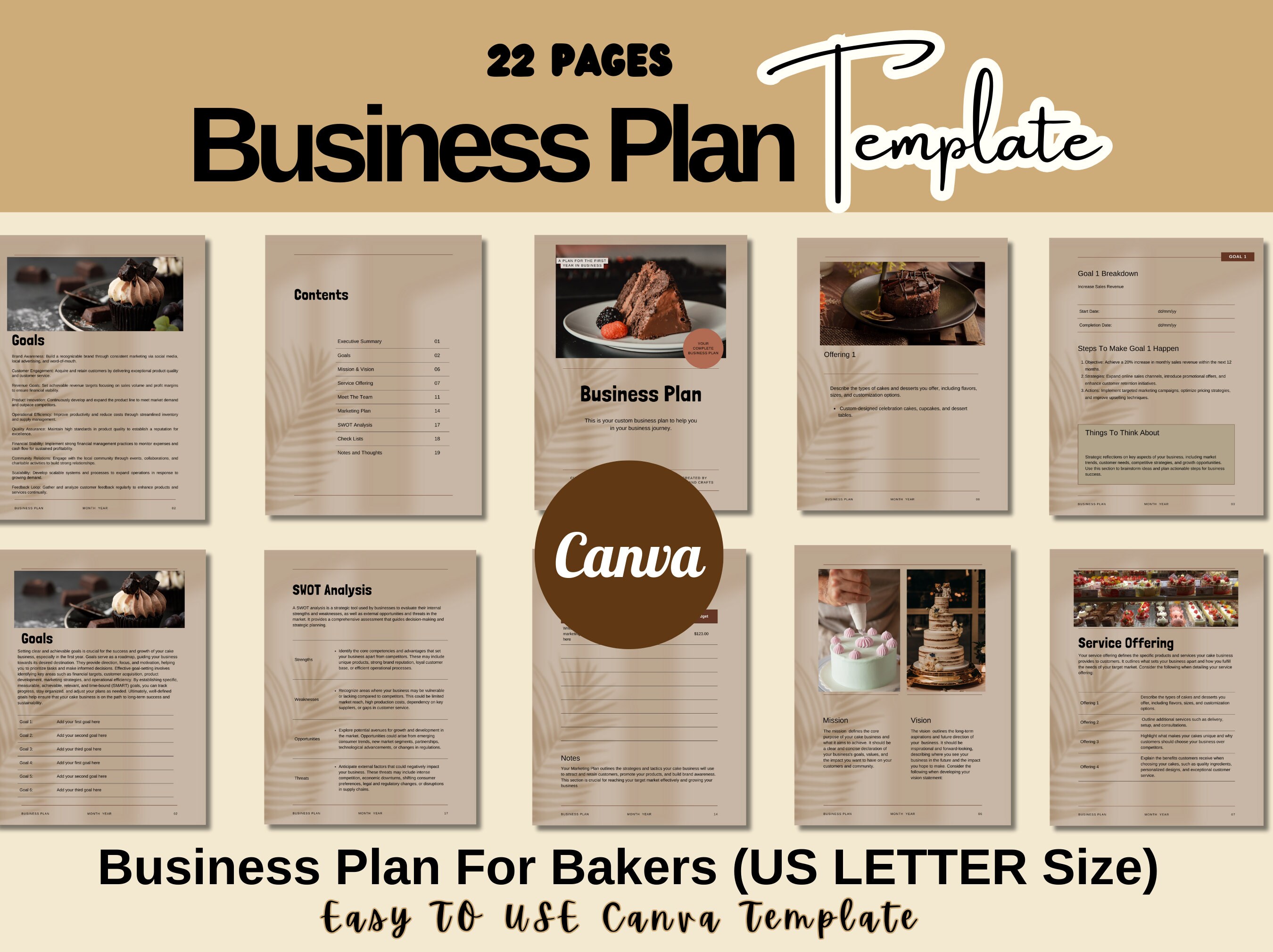 Editable Business Plan Template Startup Guide and Financial Planning ...