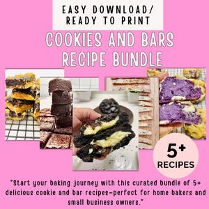 Pacchetto di ricette per biscotti e barrette: biscotti ripieni di Ube, ripieni di formaggio cremoso, biscotti gourmet, brownies, blondies e altro per il lavoro da casa