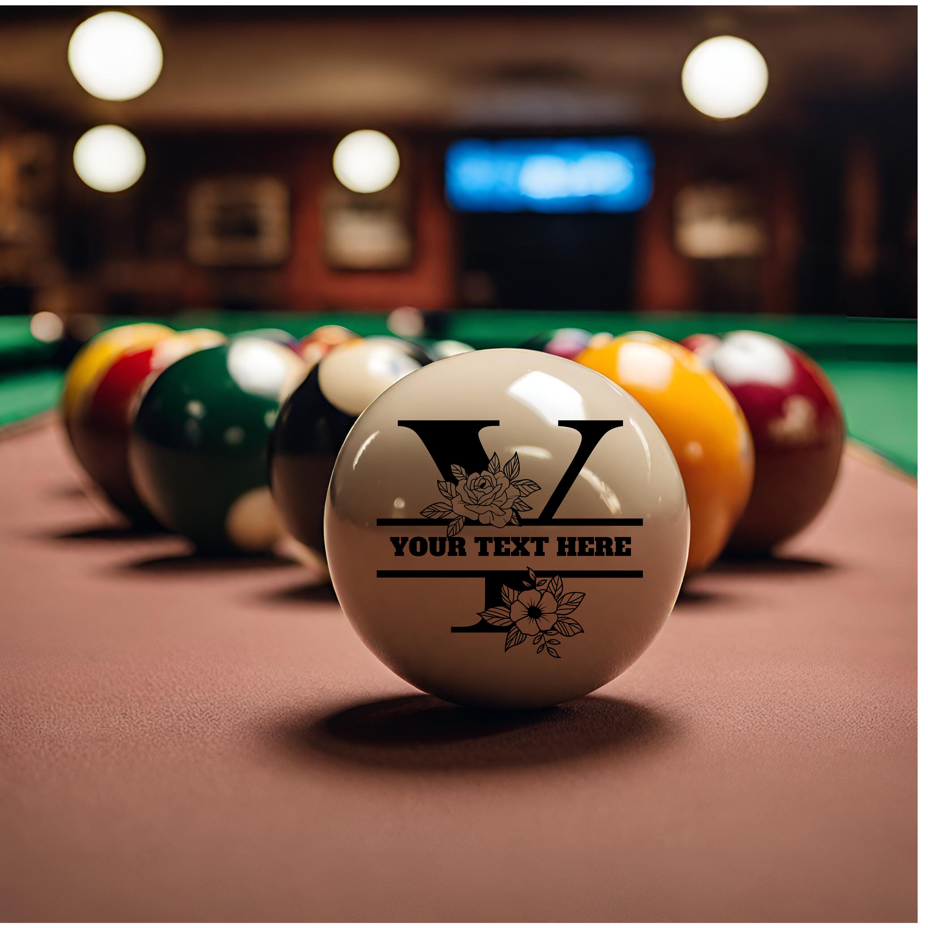Personalized Pool Cue Ball Customized Anniversary Gift 9 Ball Gift for Dad 8 Ball Customized