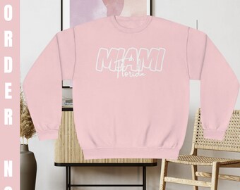 Miami, Florida Crewneck, Aesthetic 7 Color Crewneck, Miami Beach Shirt, Camping Sweatshirt, Beach Style Lover Shirt, Florida Shirt