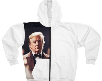 Trump unisex hoodie met rits (AOP)