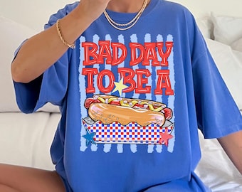 Hot Dog Comfort Colors® Shirt, Bad Day to Be a Hotdog Shirt, Funny Hotdog For Kids, 4th of July Shirt, Memorial Day Tee, Labor Day Shirt