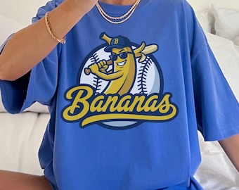 Funny Banana Baseball Comfort Colors© Shirt, Summer Game Day Tee, Sports Team Mascot T-Shirt, Baseball Mom Tee, Baseball Lover Fan Gift