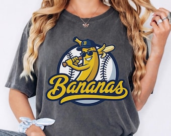 Funny Banana Baseball Comfort Colors© Shirt, Summer Game Day Tee, Sports Team Mascot T-Shirt, Baseball Mom Tee, Hip Hop Banana Shirt