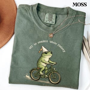 Uncle Frog Shirt Off To Commit Uncle Foolery Funny Frog Bicycle Comfort Colors® T Shirt Or Sweatshirt Gift For Uncle Pregnancy Announcement