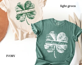 Custom St Patrick’s Day Shirt, Personalized Shamrock Tee, Irish Parade Family Shirt, Vintage Lucky Clover Shirt