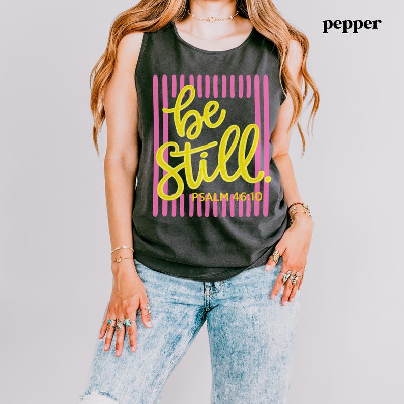christian aesthetic shirt psalm 46 10 be still boxy tee
faith based boutique shirt be still scripture tank top option