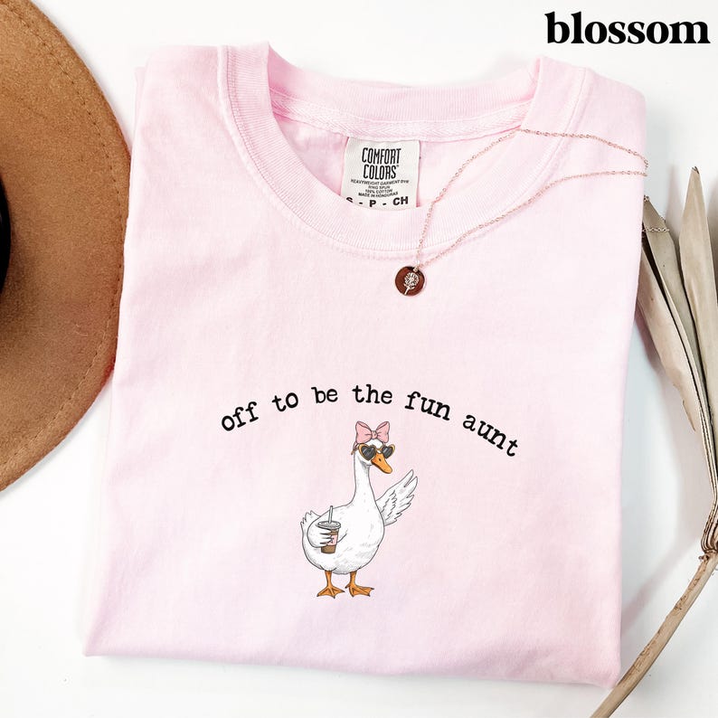 Minimal funny goose illustration with accessories printed on comfort colors style apparel.