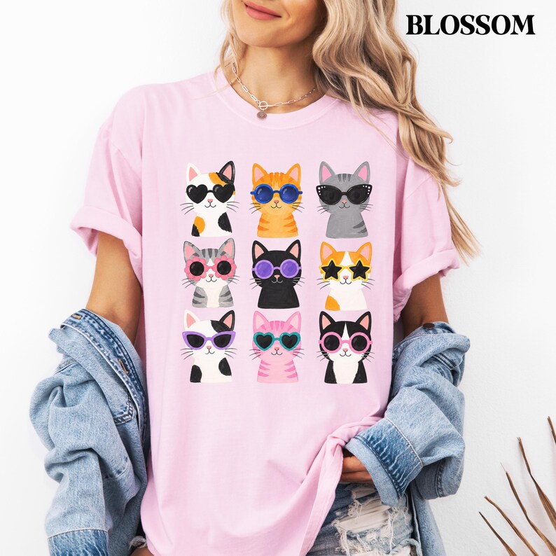 Funny kitty tee with colorful cat artwork for animal lovers.
