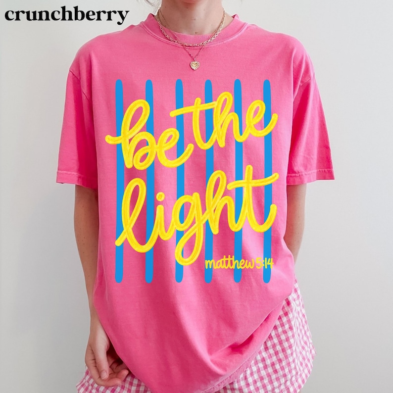 Be the Light Shirt, Christian Comfort Colors, Aesthetic Christian Shirt, Bible Verse Shirt, Trendy Christian Tees, Oversized Christian Tee image 18