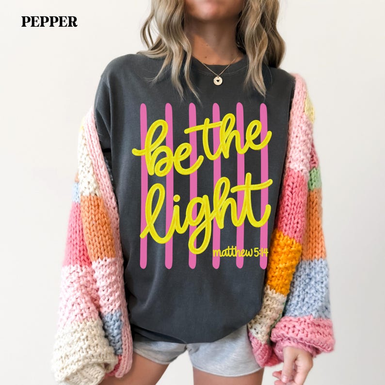 Trendy Christian Comfort Colors tee with inspirational Bible design.