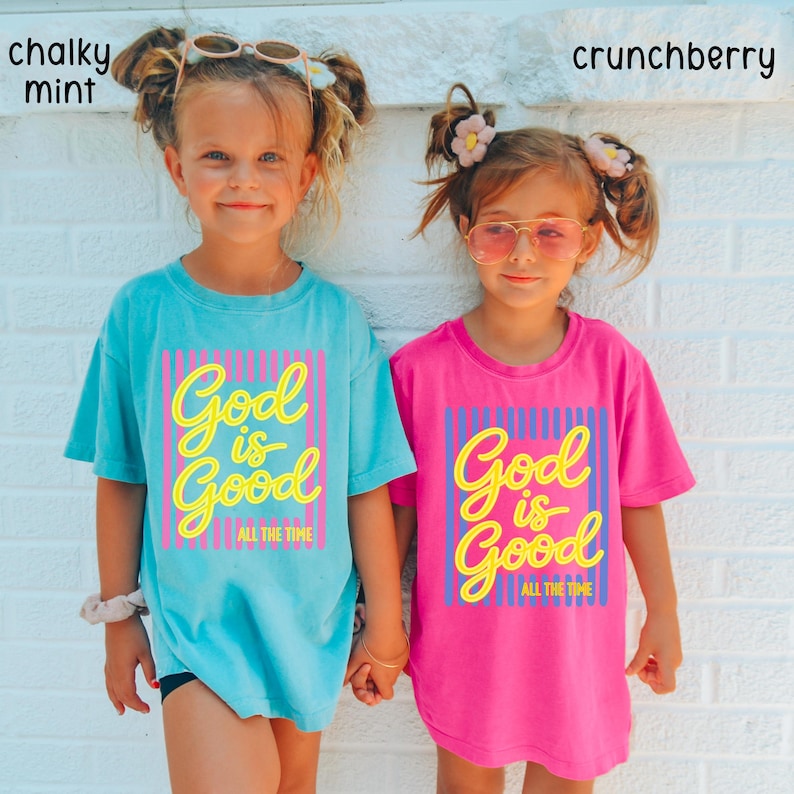 God Is Good All The Time Comfort Colors Tee, Cute Christian Shirt for Teen Girls, Faith Based T-Shirt for Women, Youth Group Church T Shirt image 14