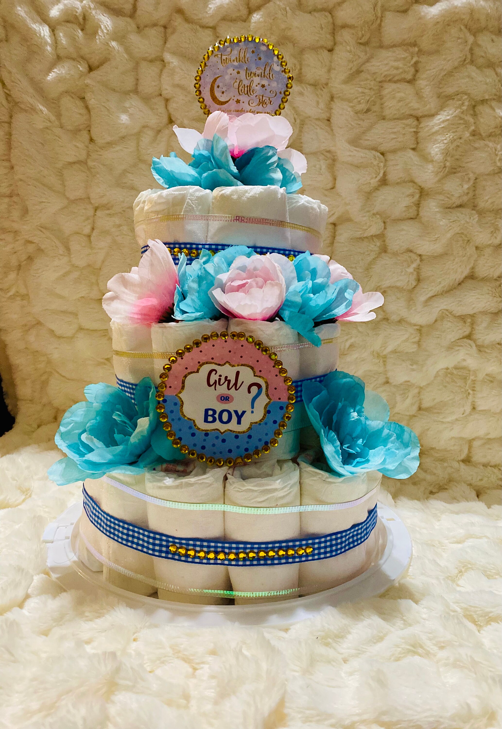 Twinkle Twinkle Gender Reveal Diaper Cake - Etsy