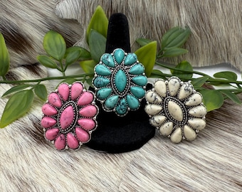 Western Ring, Western Faux Turquoise Ring