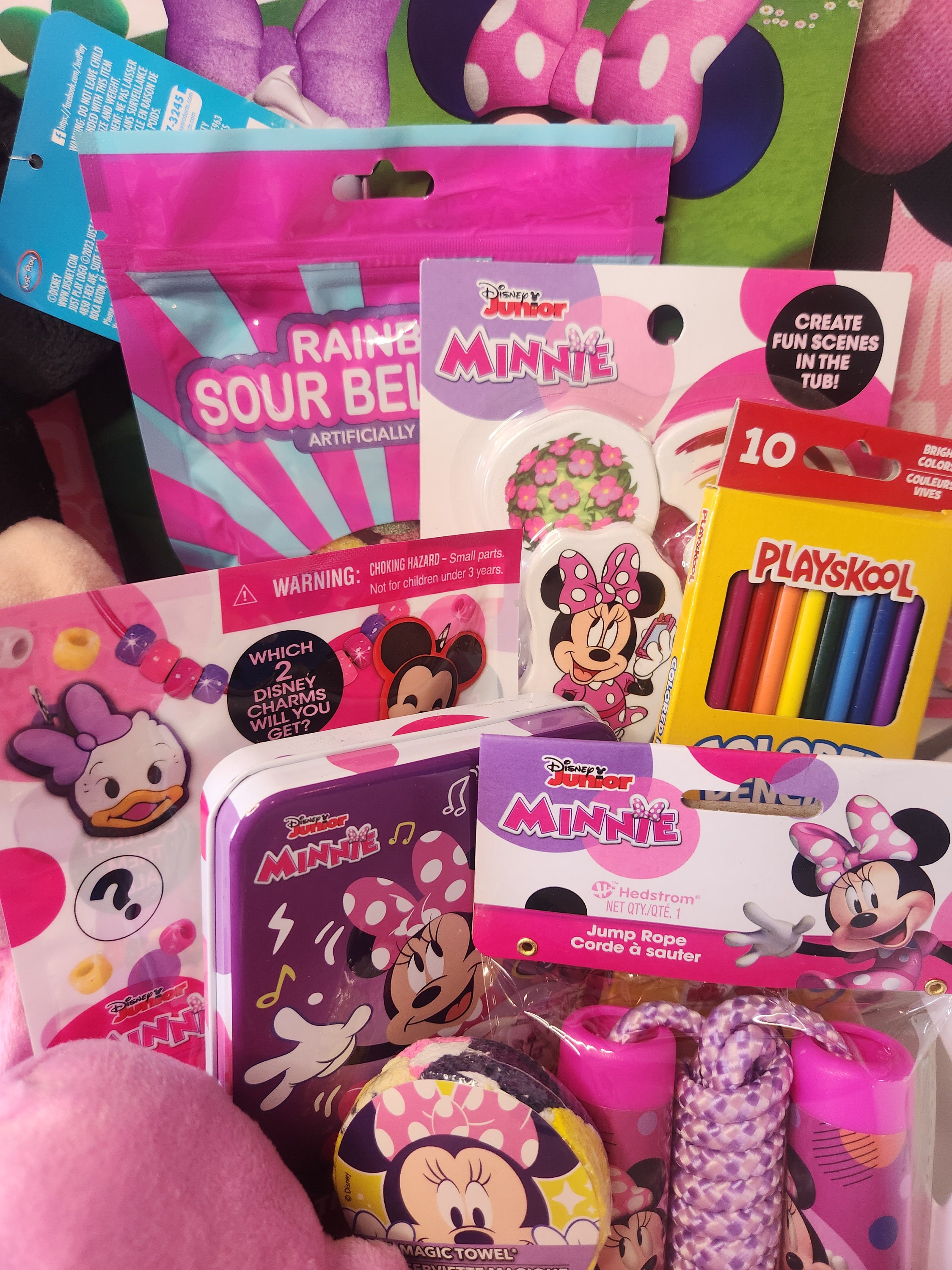 Girls Pre-filled Minnie Mouse Basket Minnie Mouse Stuffed Animal Minnie ...