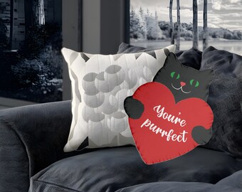 Custom Shaped Pillow "You're purrfect"