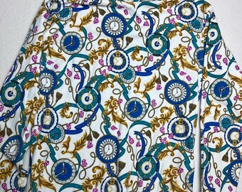 Hunt Club Women's Turtleneck Paisley Clock Pattern Size Small Long Sleeve