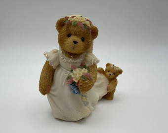 Cherished Teddies Vintage 90s Beautiful and Bearly Blushing Wedding Bride Bear